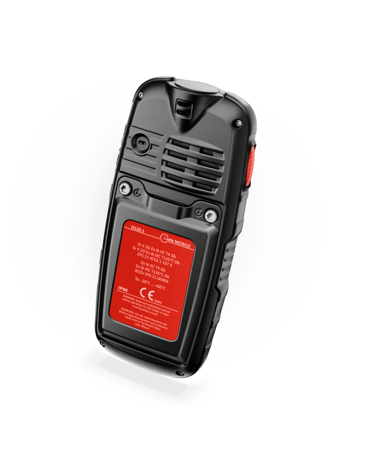 Front view of IS120 ATEX Zone 1 telephone - Intrinsically safe communication device engineered for hazardous environments.